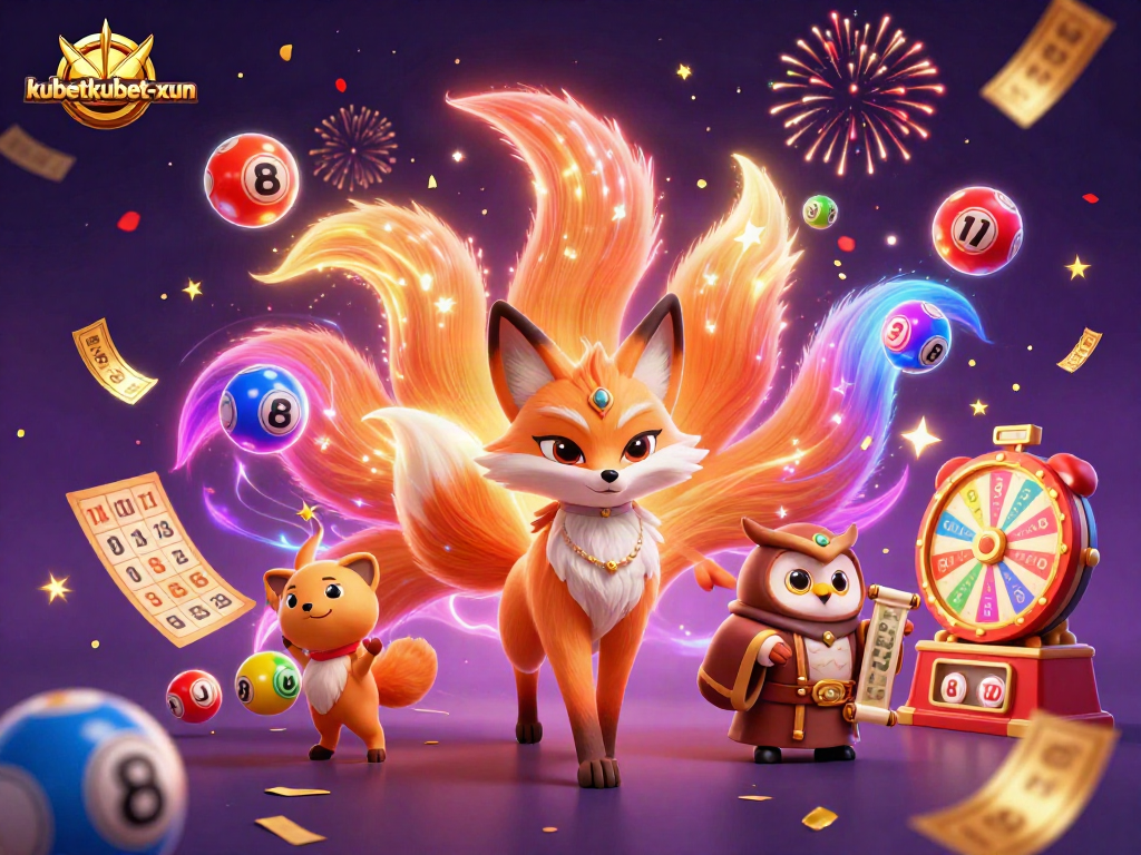 Engaging illustration of kubetkubet-xun inspired casino elements featuring vibrant spirit characters.