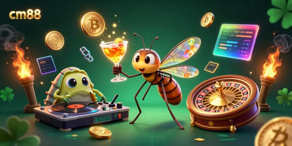 Engage with cm88's immersive casino atmosphere featuring lively characters and vibrant visuals.