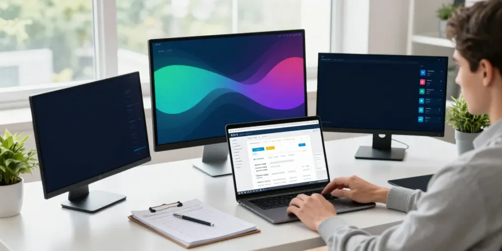 SEO expert optimizing instant indexing strategies in a bright digital workspace.