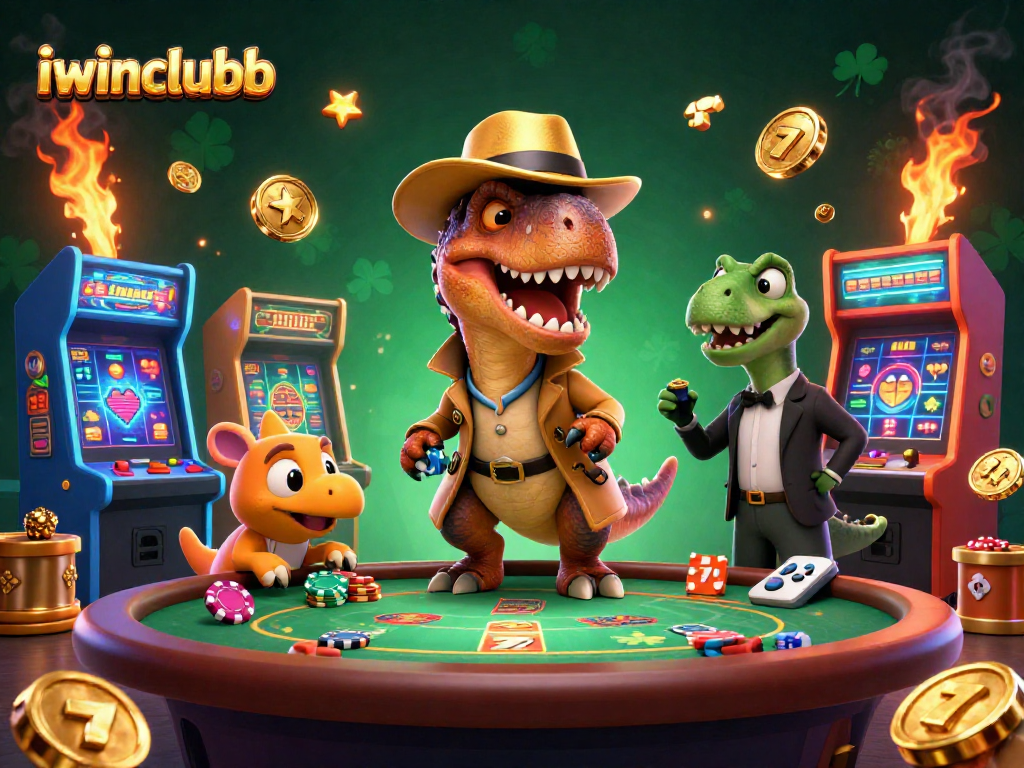 Engage in thrilling gameplay at iwinclubb with a velociraptor, stegosaurus, and compy at the blackjack table.