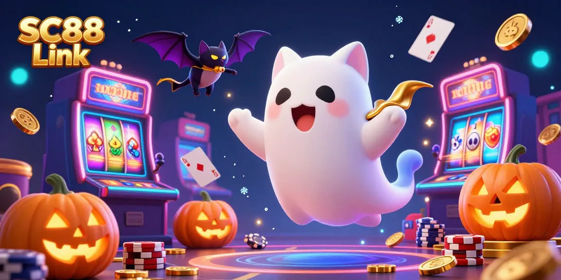 Experience thrilling wins with SC88 Link in a vibrant casino environment bursting with colorful games and characters.