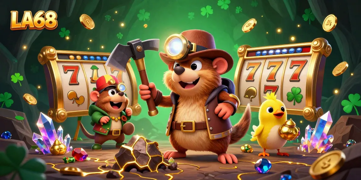 Join the LA68 adventure for big slots wins, as the treasure hunter mines jackpots amidst gleaming golden nuggets.
