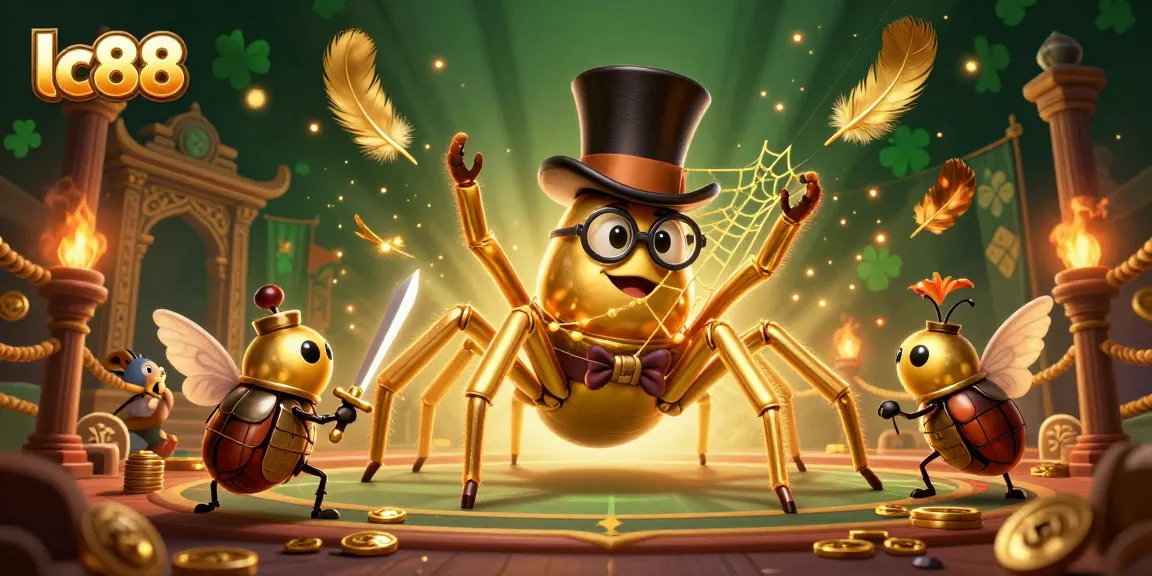 Join the epic adventure at lc88 with a brave beetle knight in a thrilling gambling scene.