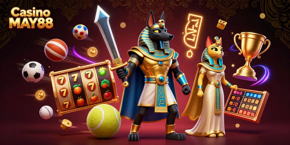 Experience thrilling gameplay at Casino MAY88 with 3D characters and vibrant gaming elements.