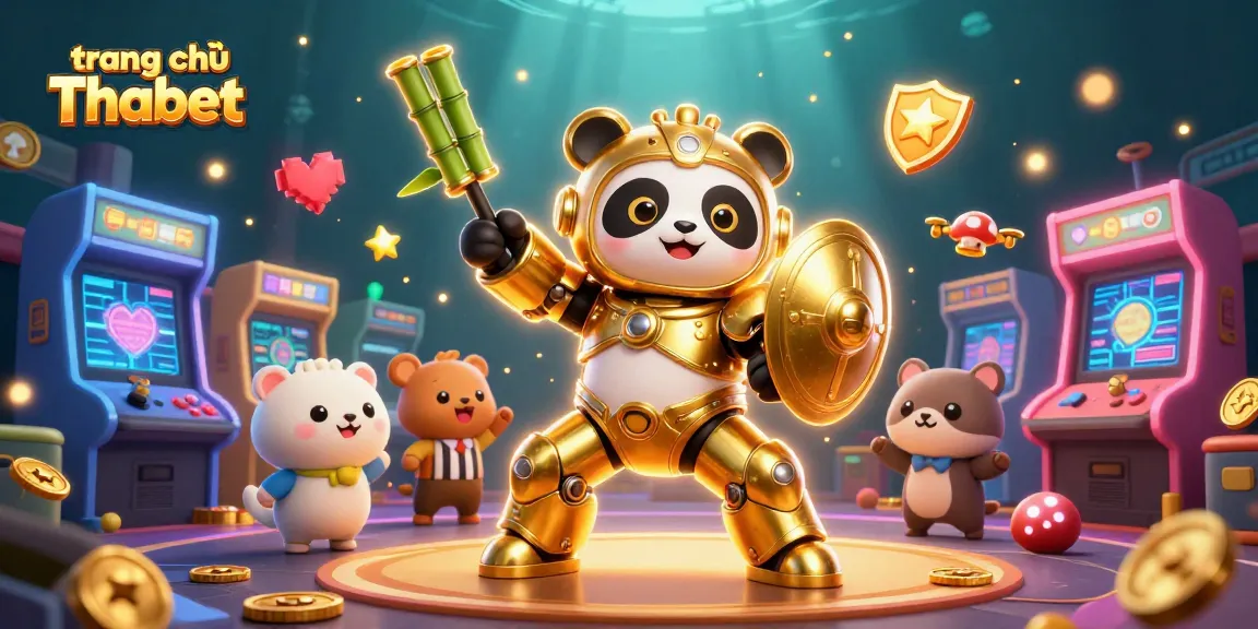 Experience the thrill of gaming with trang chủ Thabet, featuring a dynamic casino arena scene.