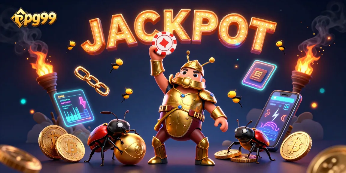 Engage with pg99's thrilling 3D jackpot victory scene featuring cartoon characters celebrating gaming success.